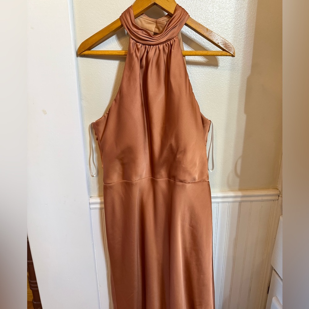 Kennedy Blue Elegant Backless Halter Dress in Copper - Picture 2 of 6